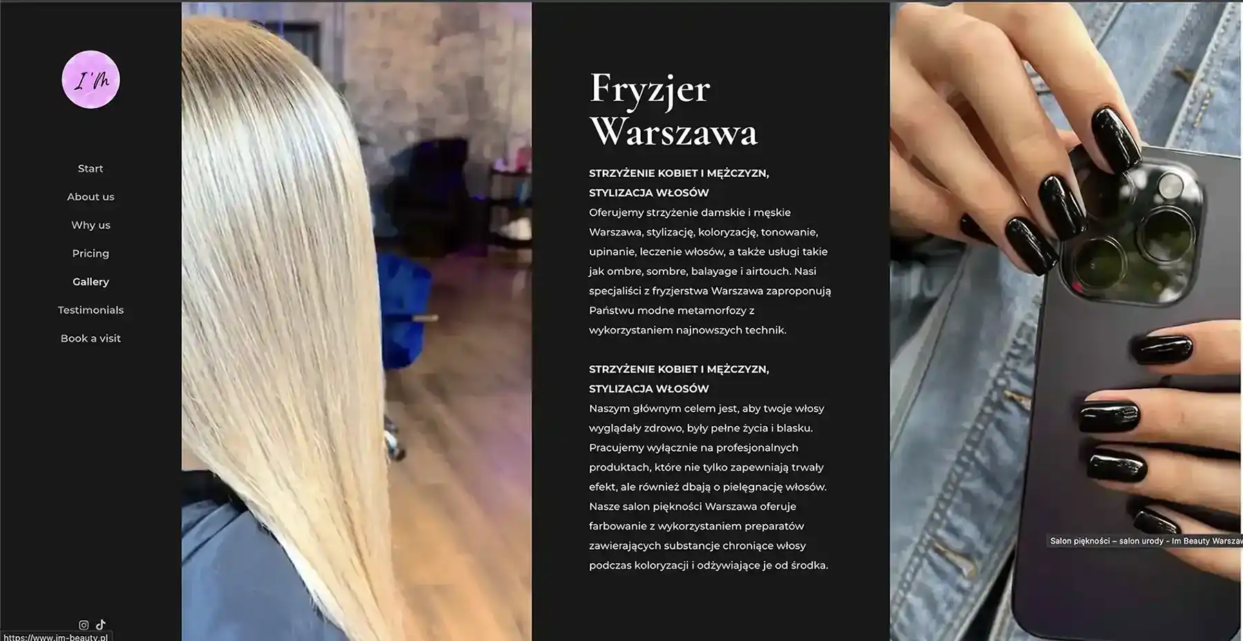 Сторінка перукарських послуг