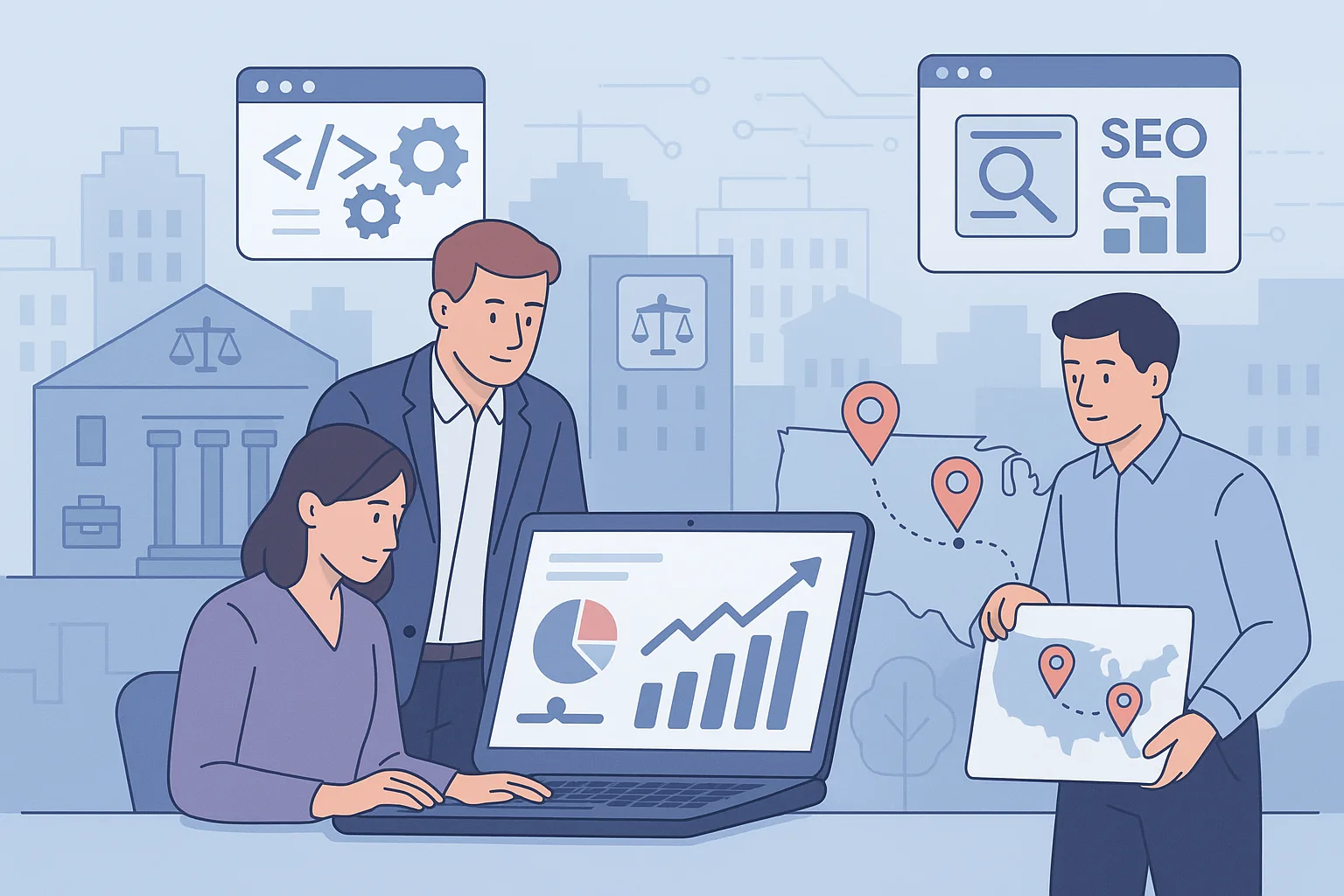 Illustration lawyer seo playbook nationwide strategy